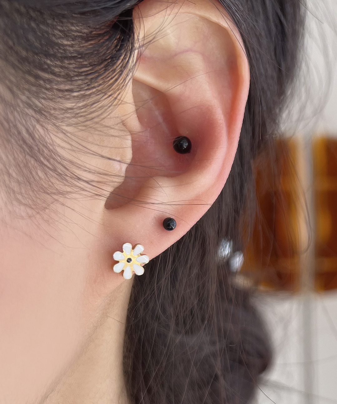 花柄ピアス お花のピアス ビーズアクセサリー 簡単 可愛い ワイヤー