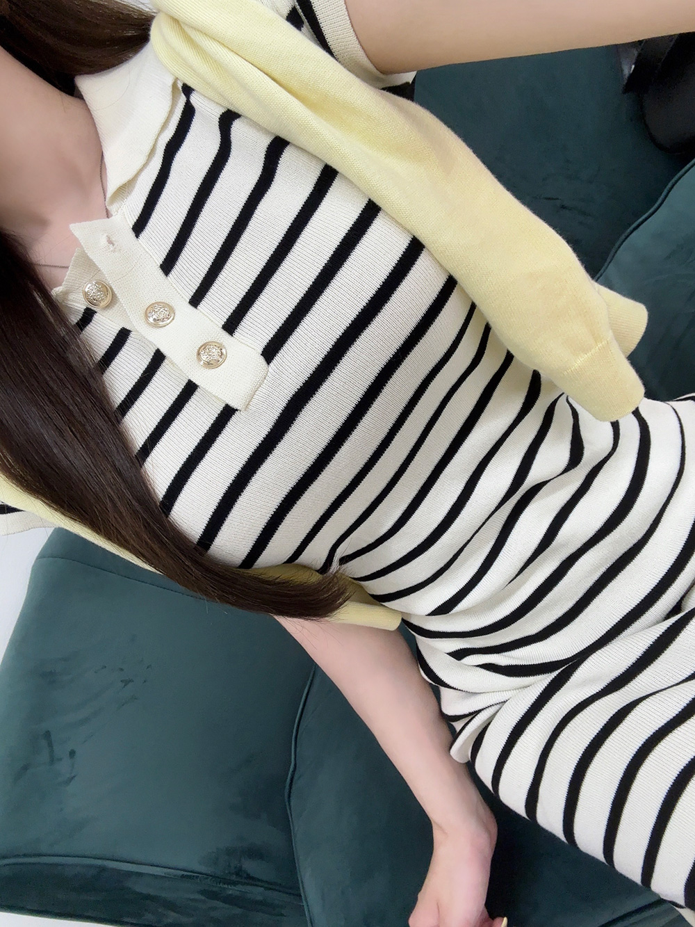 スリムボーダーニットワンピース | 詳細画像10