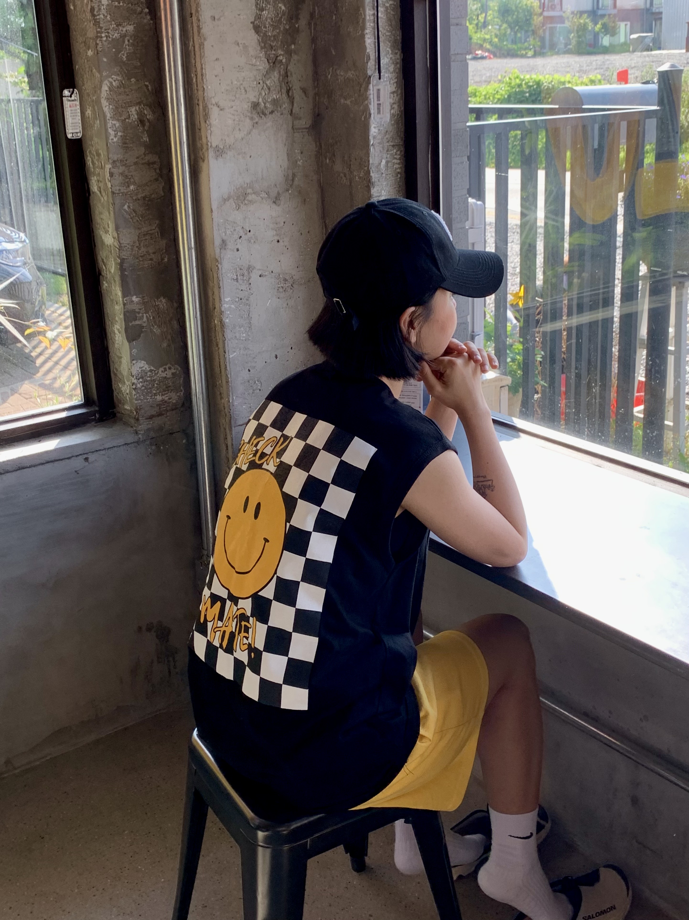 ラウンドネックボクシープリントチェックノースリーブ | 詳細画像7