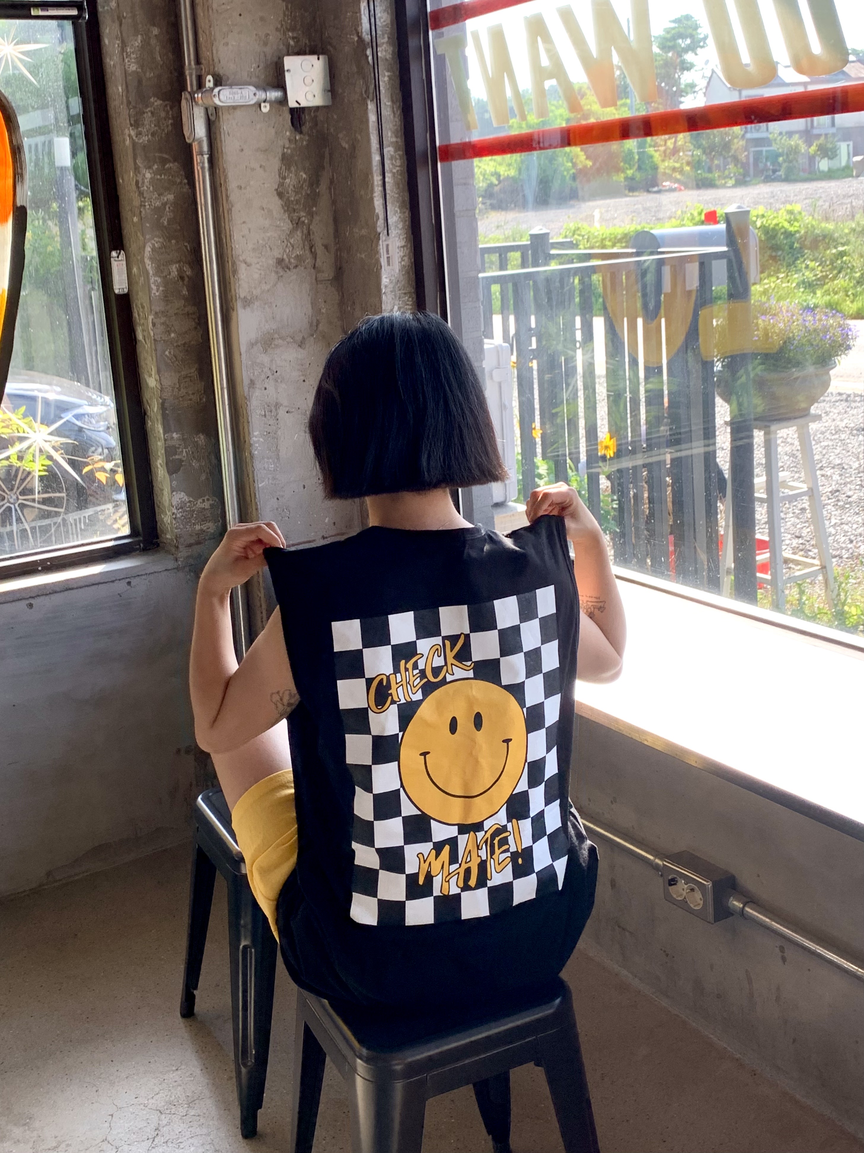 ラウンドネックボクシープリントチェックノースリーブ | 詳細画像8