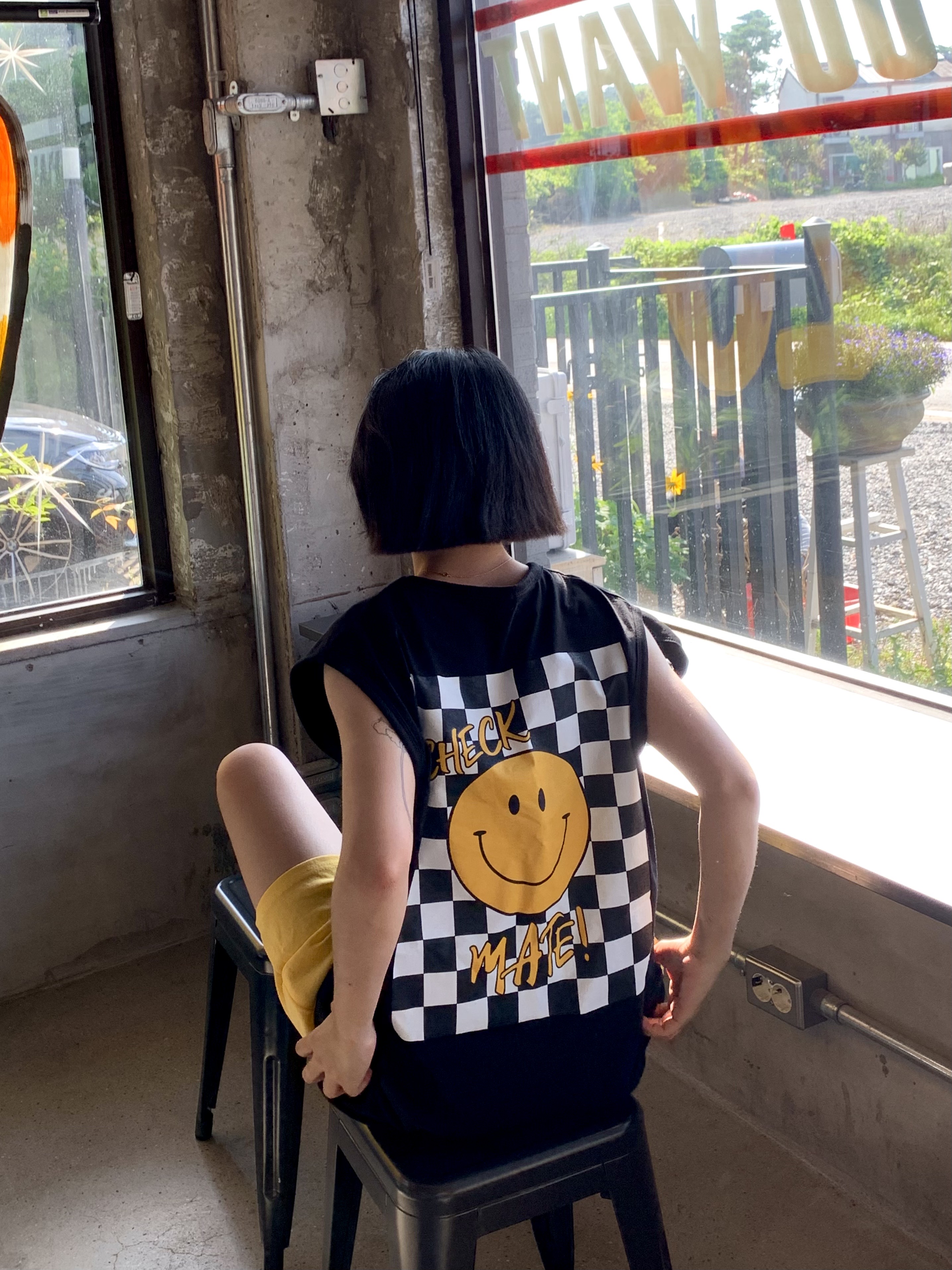 ラウンドネックボクシープリントチェックノースリーブ | 詳細画像11