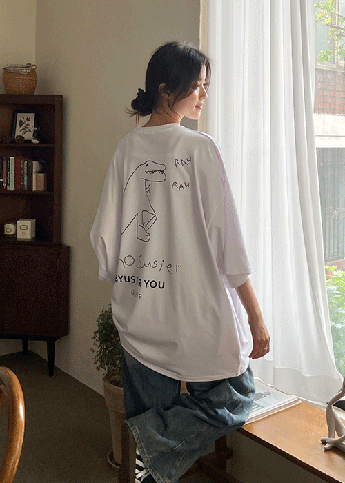 オーバーサイズボクシー半袖バックプリントTシャツ | レディース