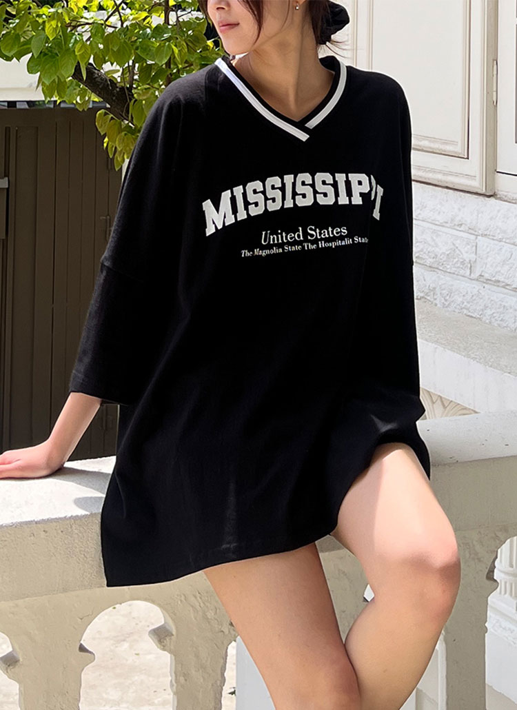 Vネックゴムオーバーサイズ半袖セットアップTシャツショートパンツ