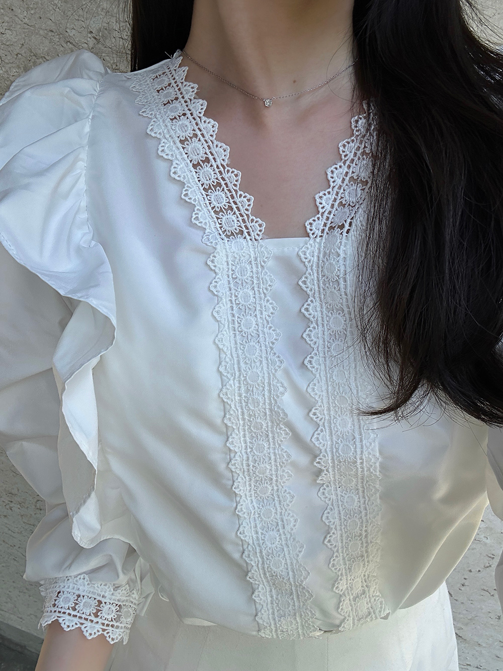 レースラインフリルブラウス | 詳細画像11