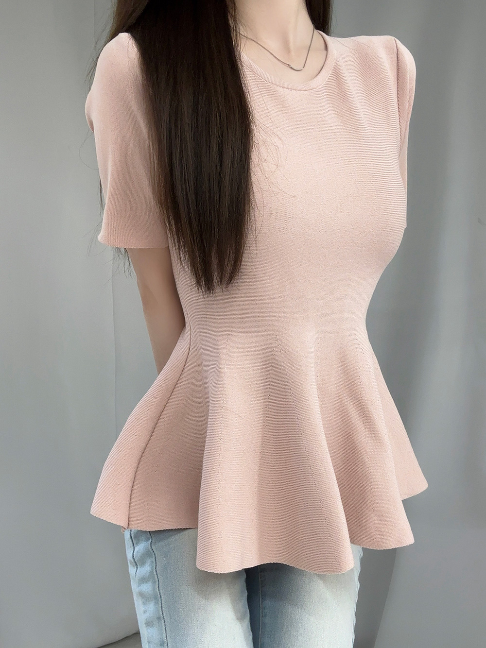 ペプラム半袖ニット | 詳細画像7