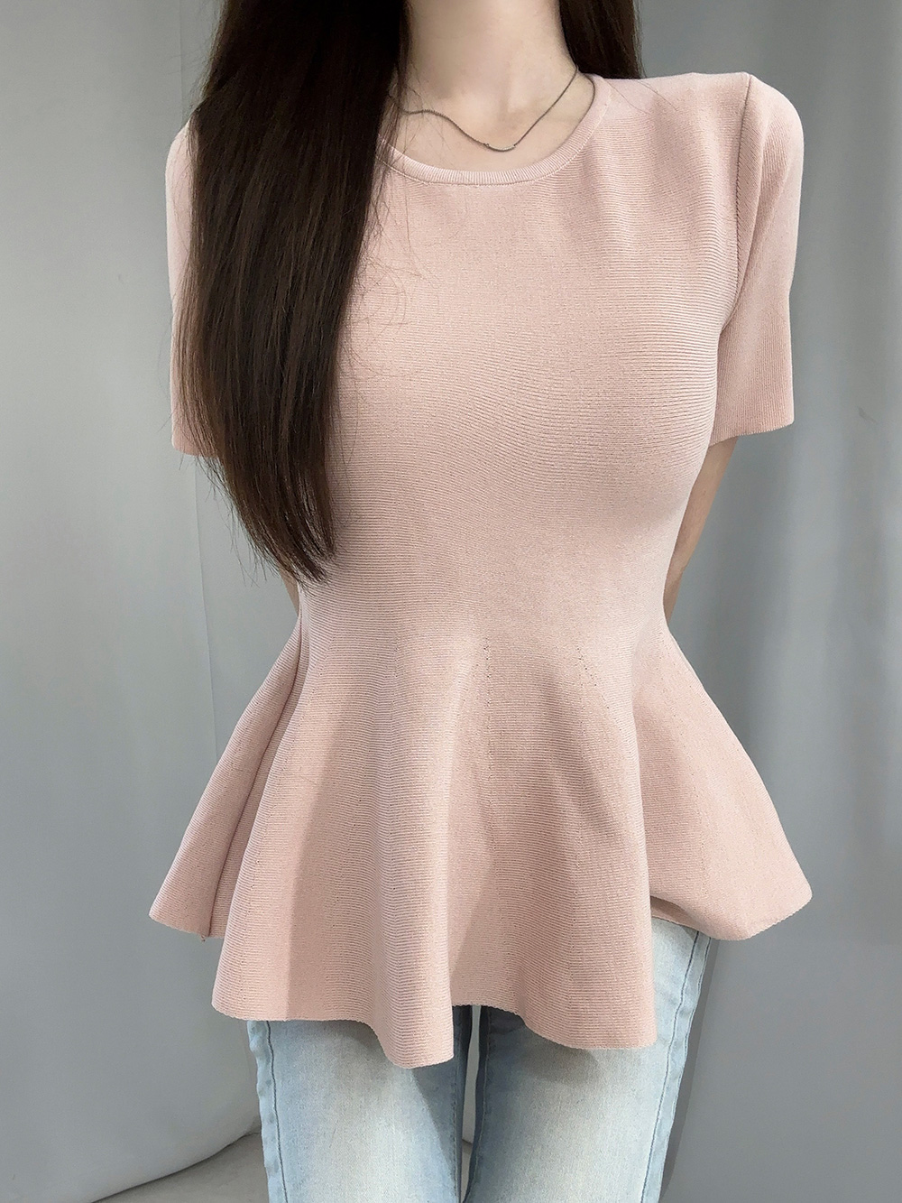 ペプラム半袖ニット | 詳細画像8