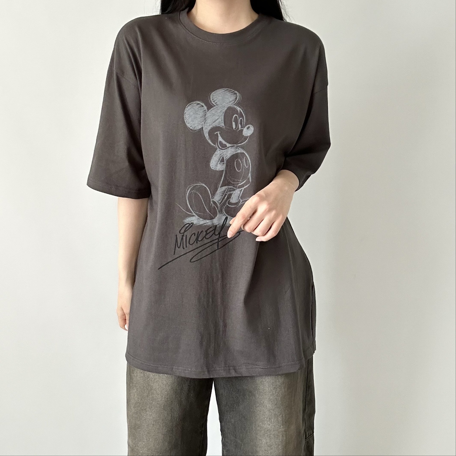 ラウンドネックスリットプリントTシャツ | 詳細画像9