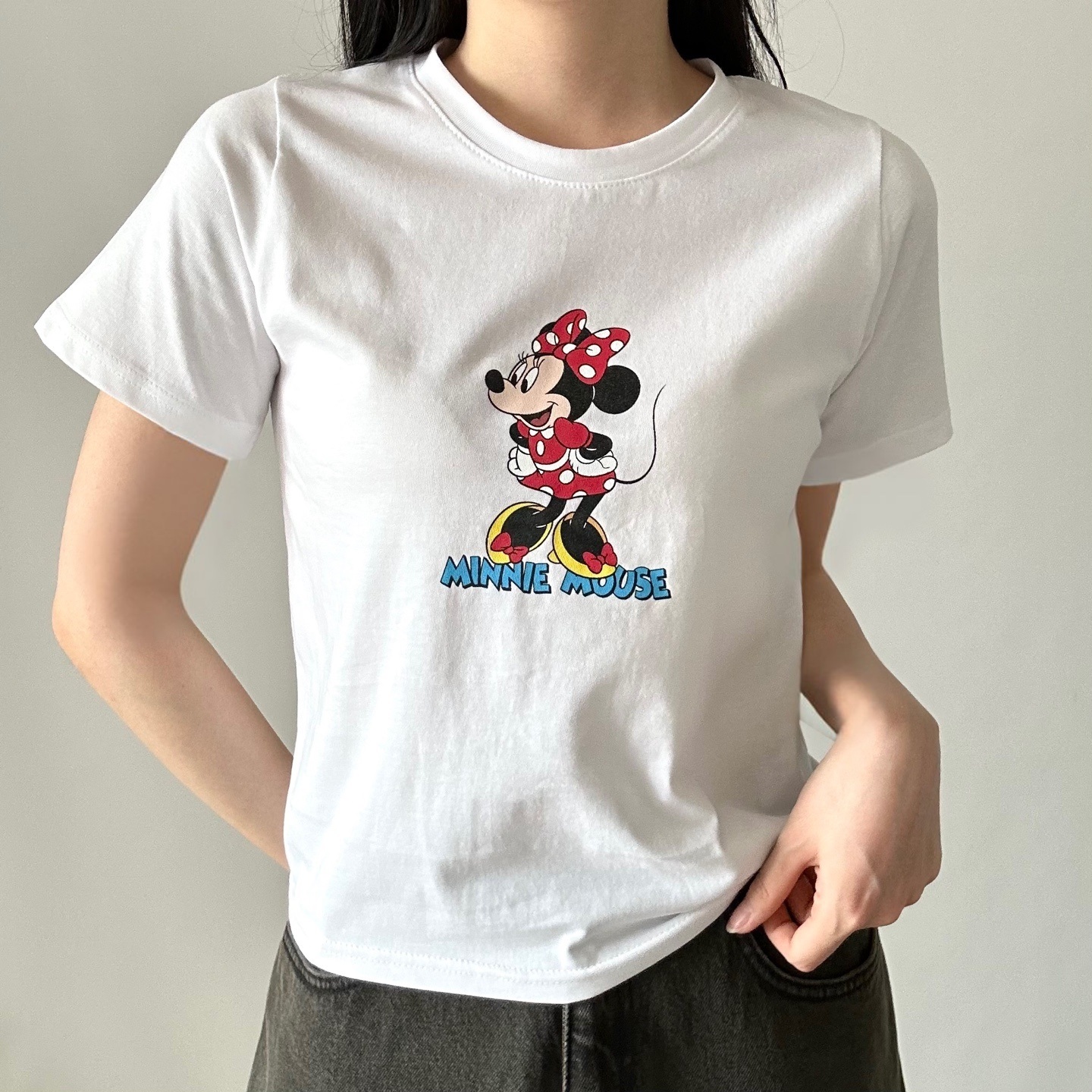 ラウンドネックスリムプリントTシャツ | 詳細画像3