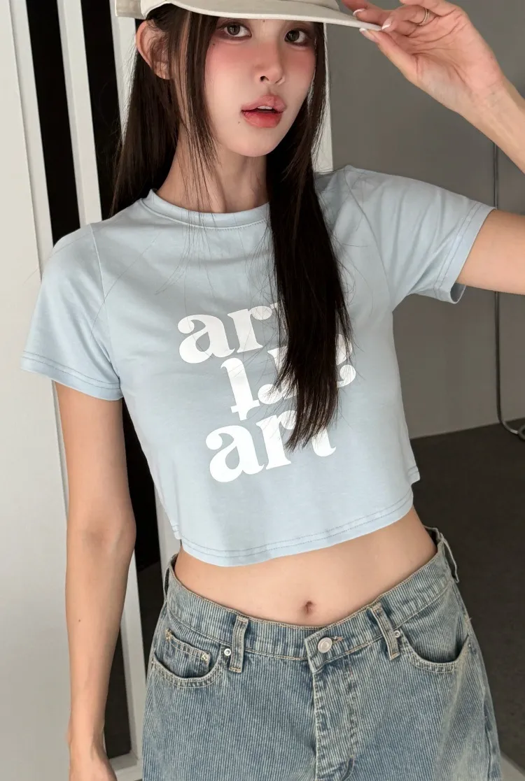 クロップドスリムプリントTシャツ | 詳細画像1