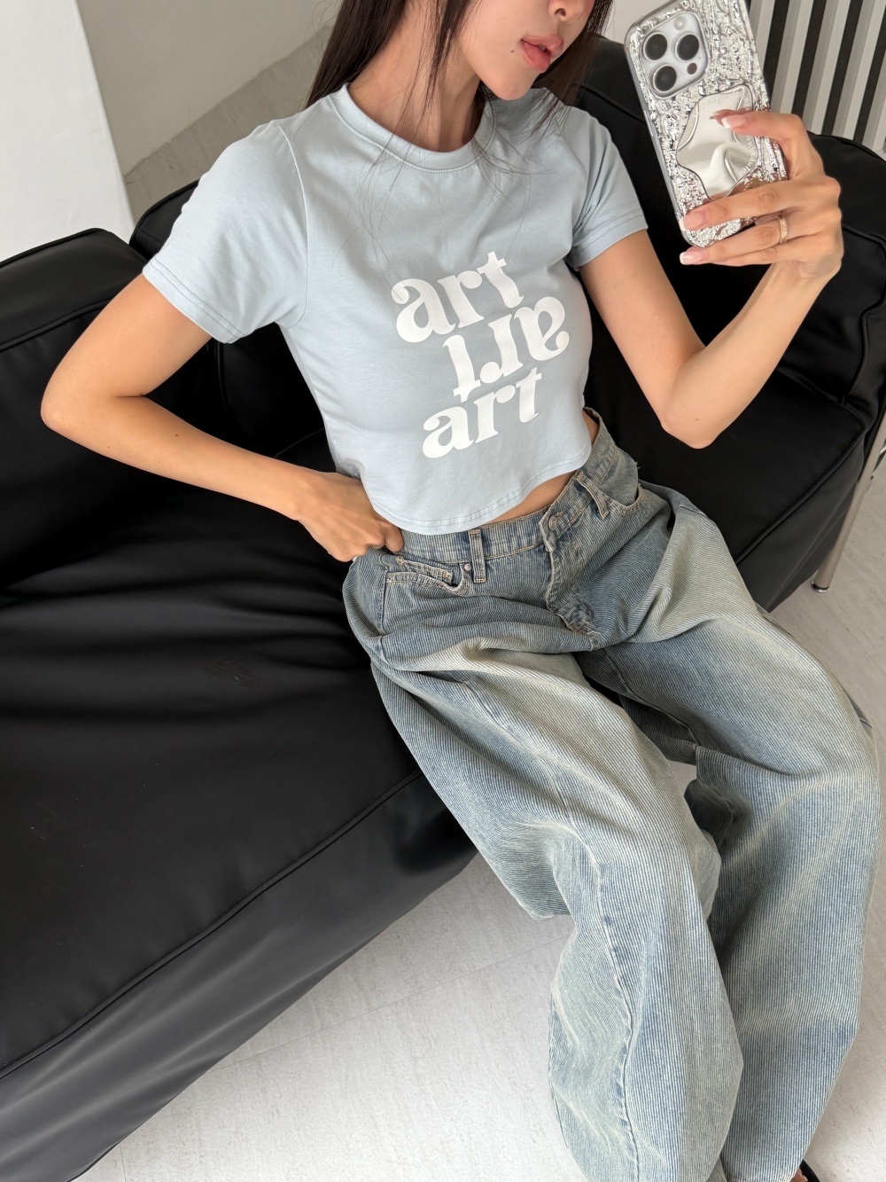 クロップドスリムプリントTシャツ | 詳細画像3