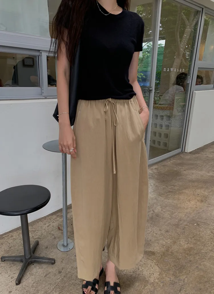 ストラップポケットラインウエストゴムステッチバルーンワイドパンツ | prostj | 詳細画像4