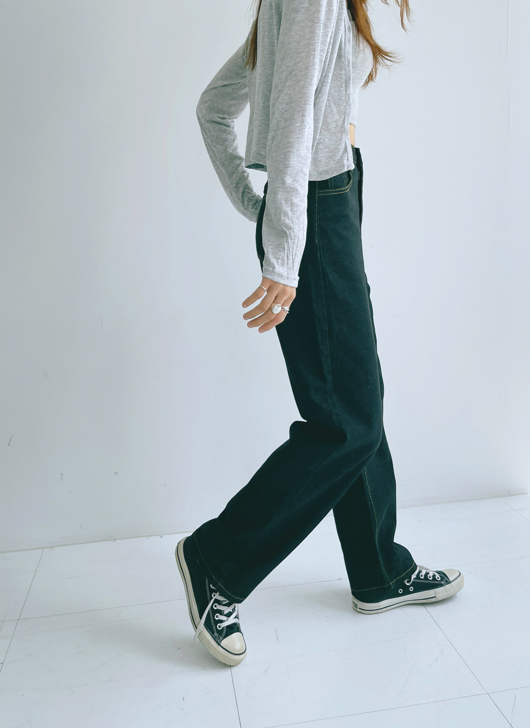 ノンウォッシュステッチストレートデニムパンツ | DHOLIC | 詳細画像6