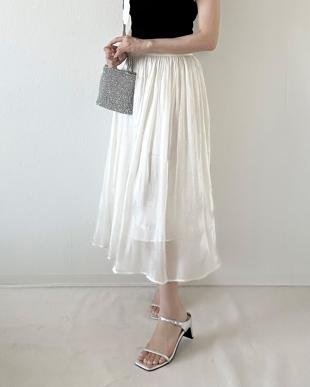 ウエストゴムシフォンスカート | 詳細画像5