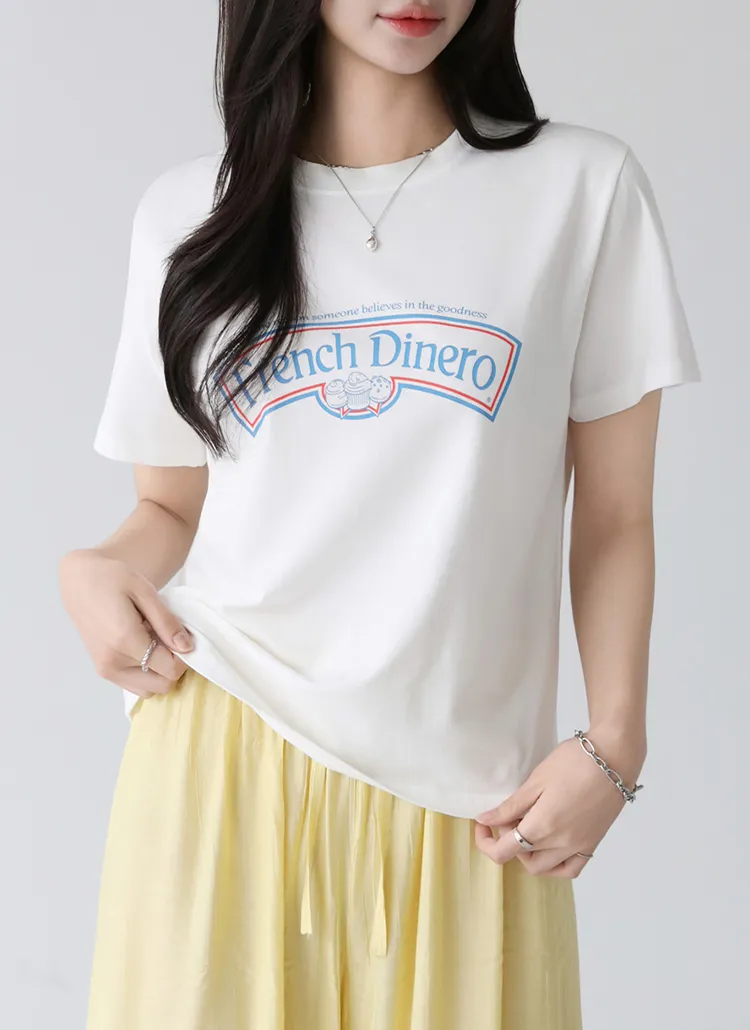 ラウンドネックベーシックプリントTシャツ | pippin | 詳細画像1