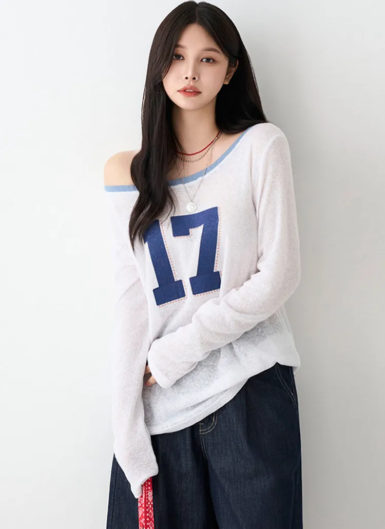長袖オフショルダーロングTシャツ | pippin | 詳細画像1