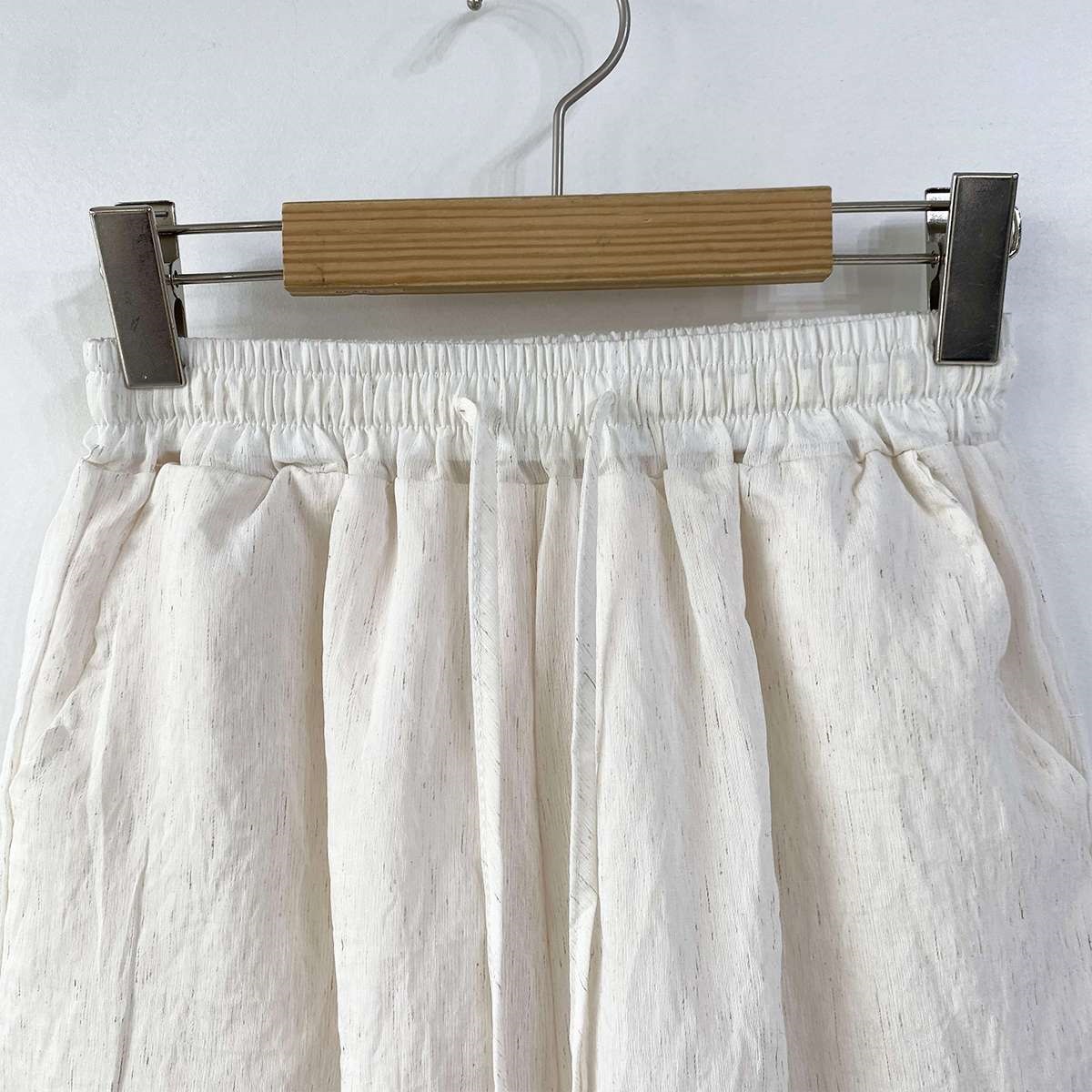 リネン混ドローストリングゴムツーポケットセットアップシャツショートパンツ | 詳細画像34