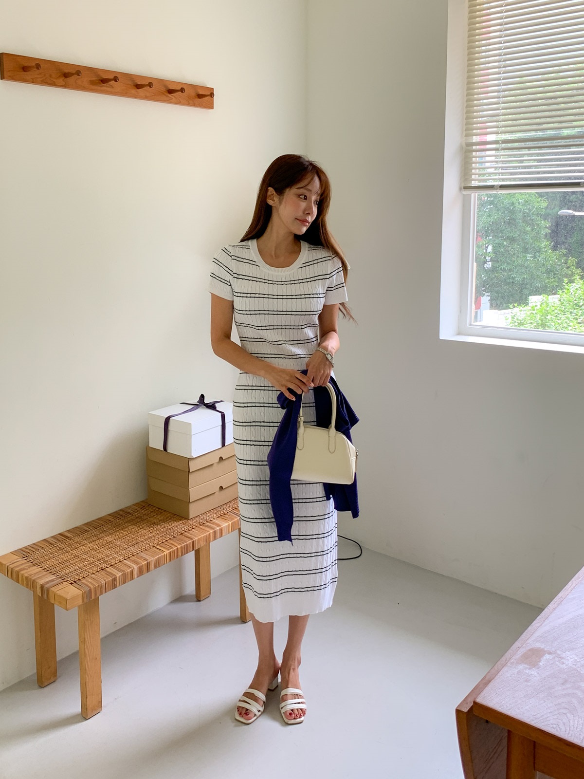 ショール付ニットロング半袖ワンピース | 詳細画像21