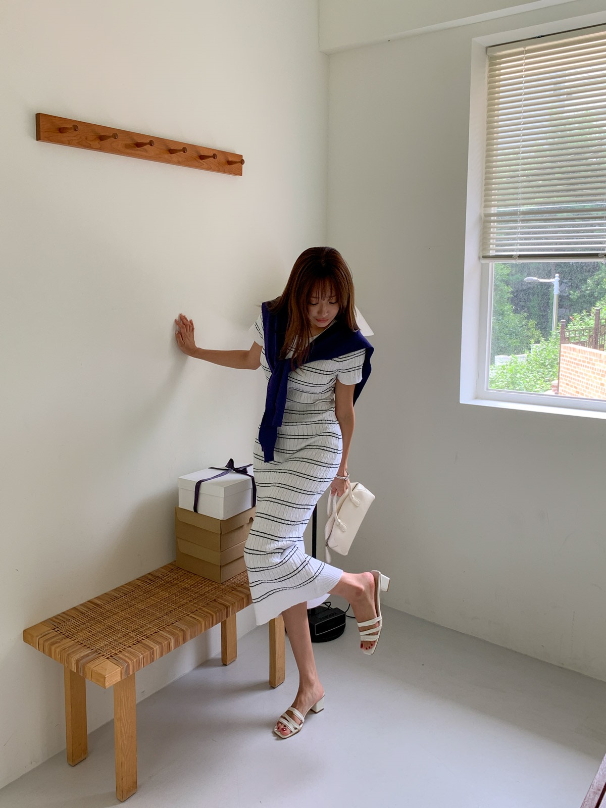 ショール付ニットロング半袖ワンピース | 詳細画像25