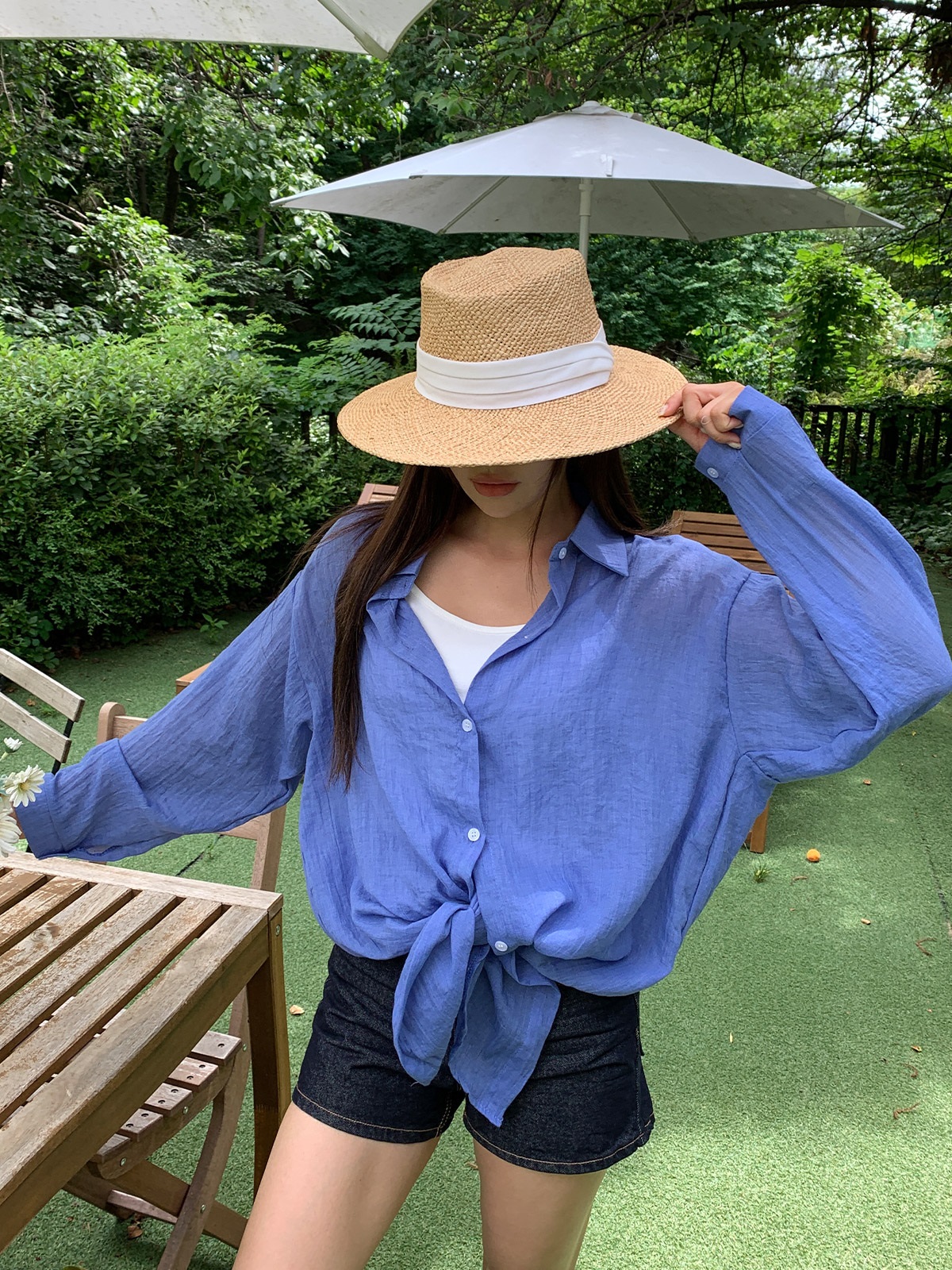 シースルーベーシックロングシャツ | 詳細画像20