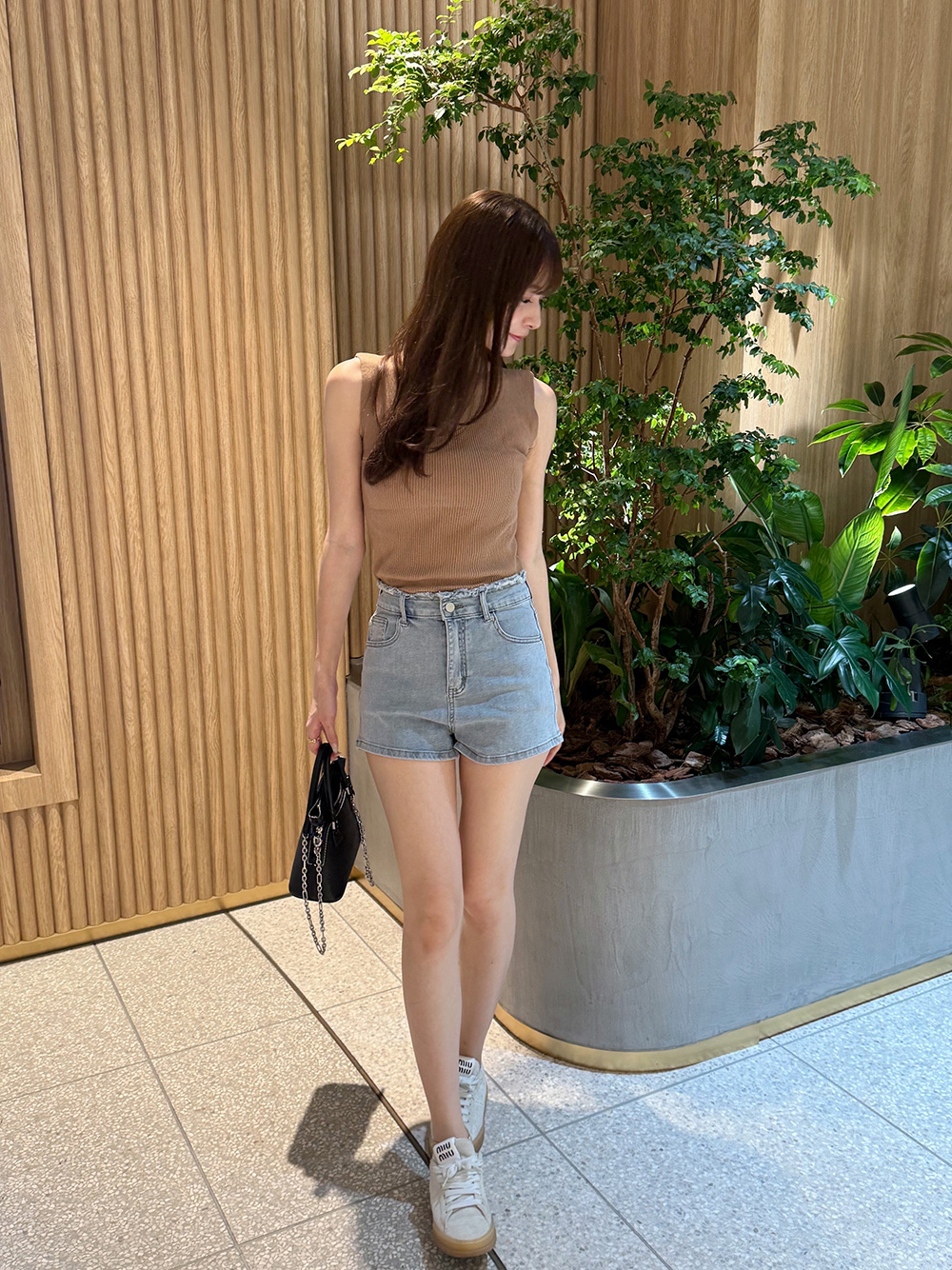 バックリボン刺繍ショートデニムパンツ | 詳細画像5