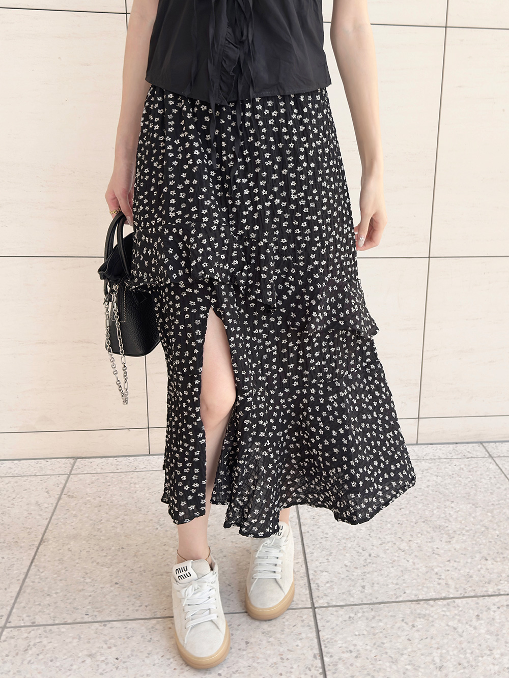 フラワーフリルスリットロングスカート | 詳細画像3