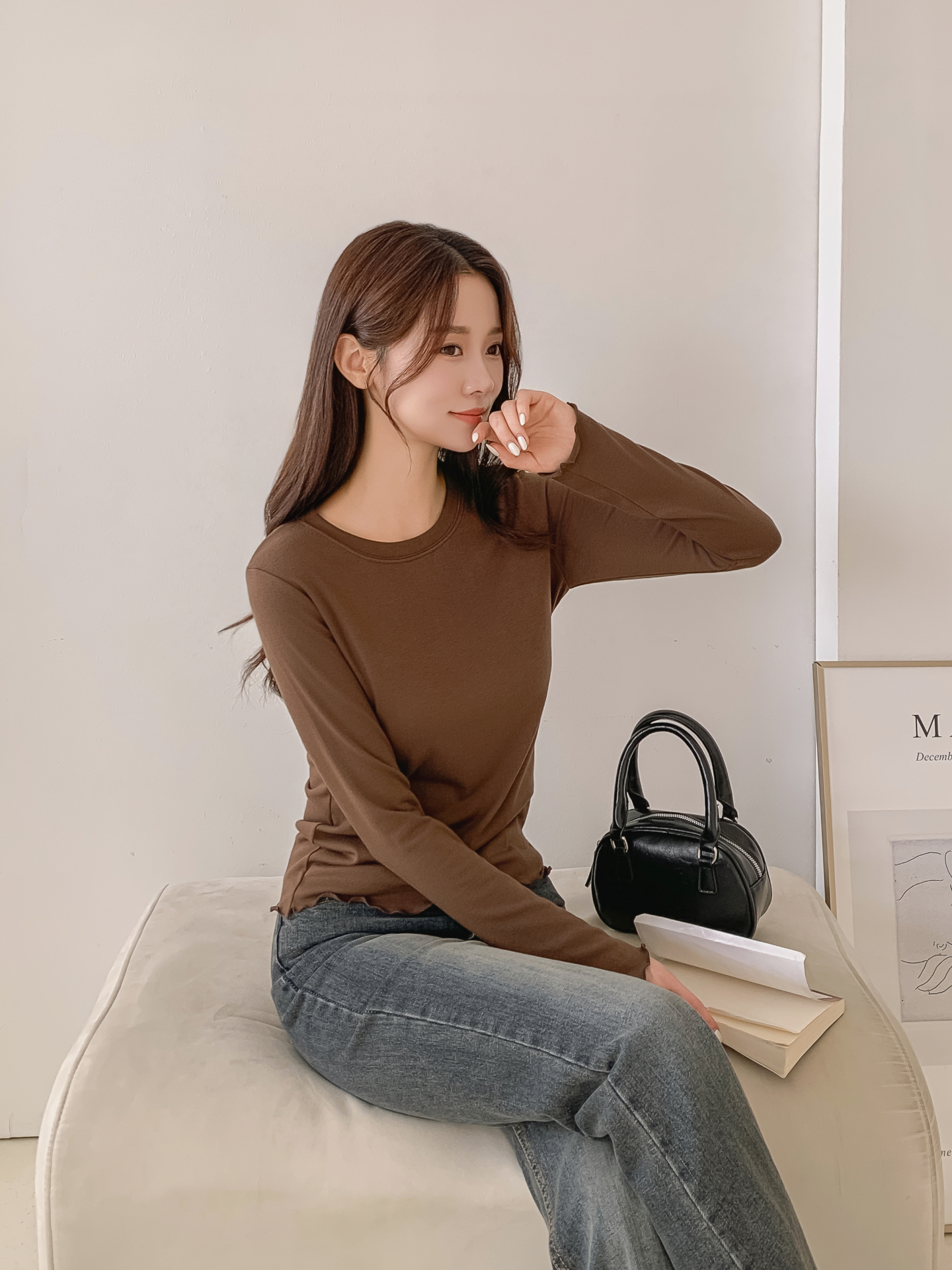 起毛ラウンドネックフリル長袖Tシャツ | 詳細画像27