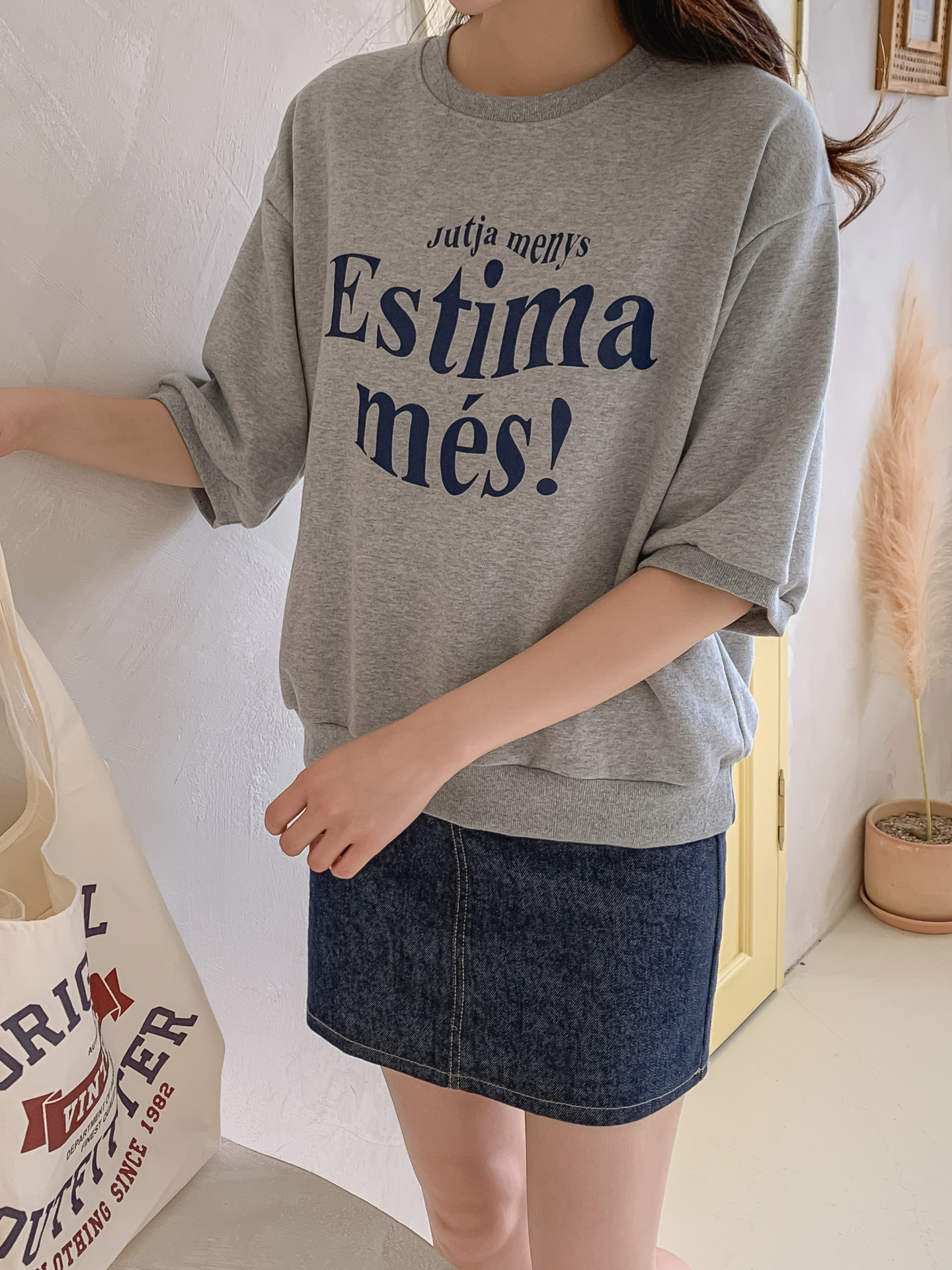 ラウンドネック半袖プリントTシャツスウェット | 詳細画像23