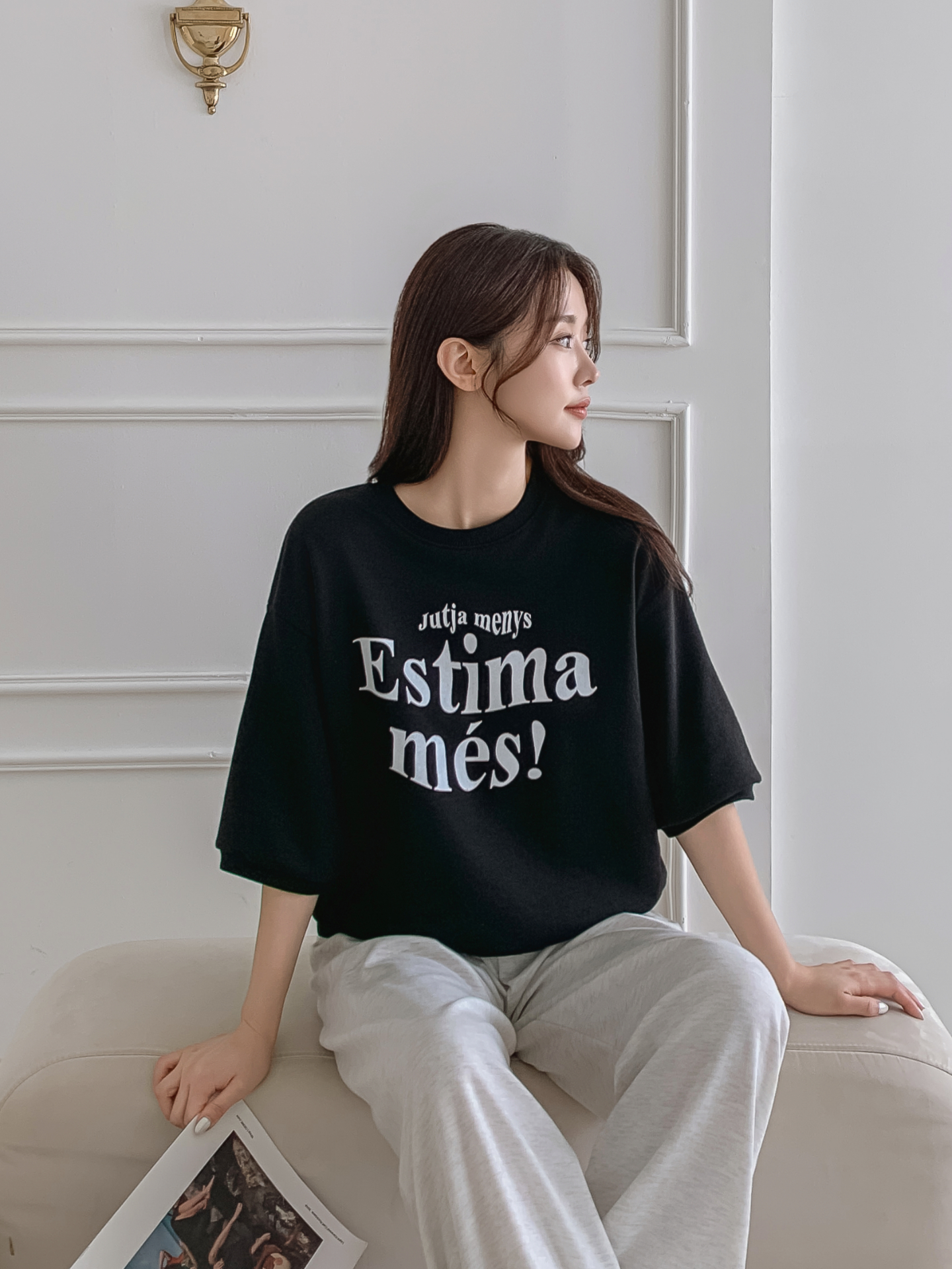 ラウンドネック半袖プリントTシャツスウェット | 詳細画像8