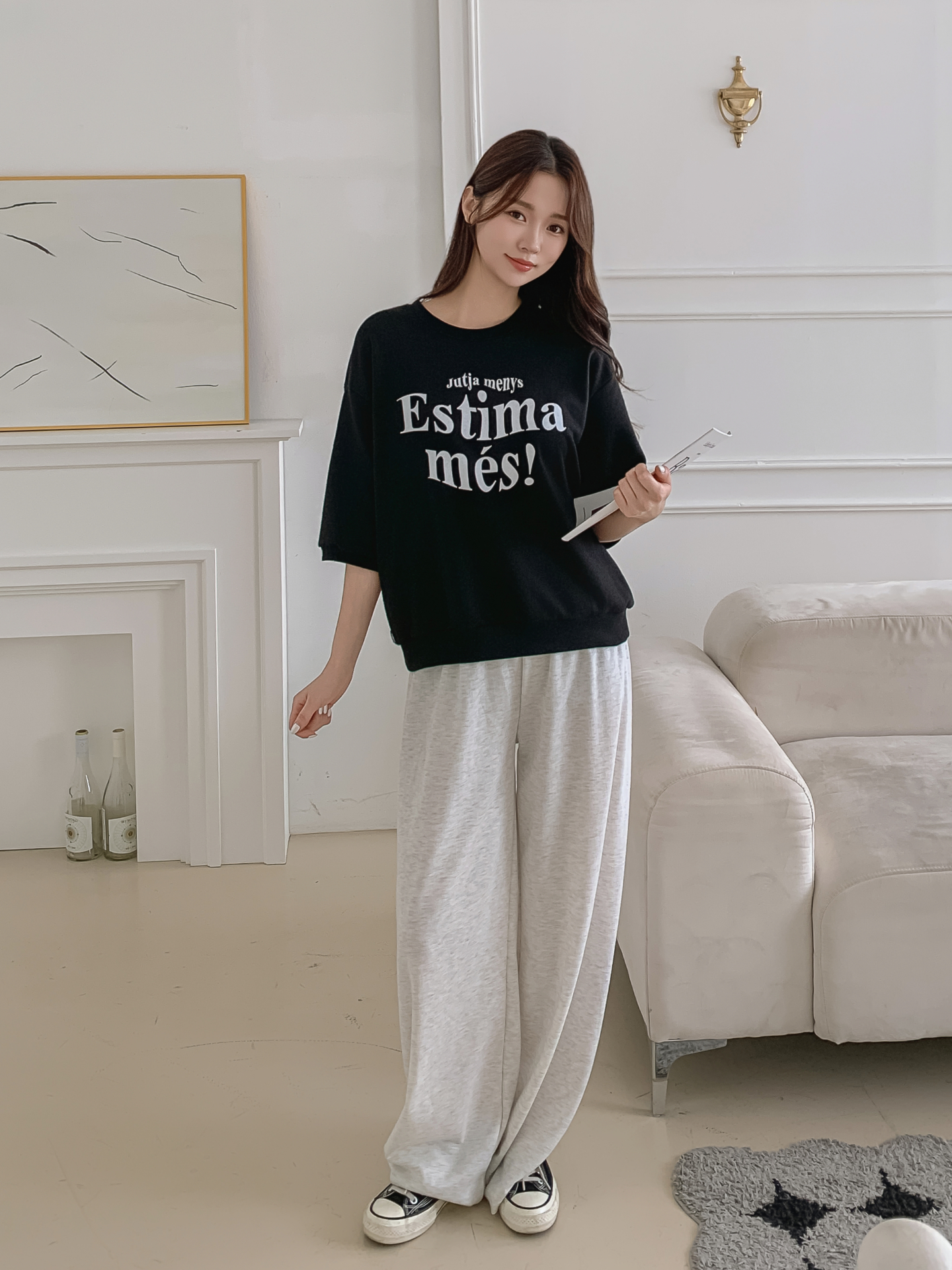 ラウンドネック半袖プリントTシャツスウェット | 詳細画像9
