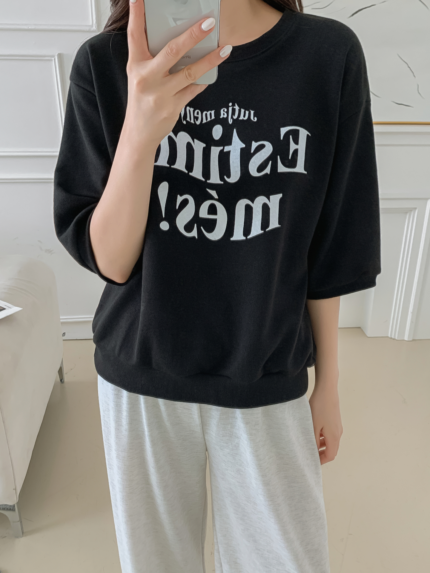 ラウンドネック半袖プリントTシャツスウェット | 詳細画像14