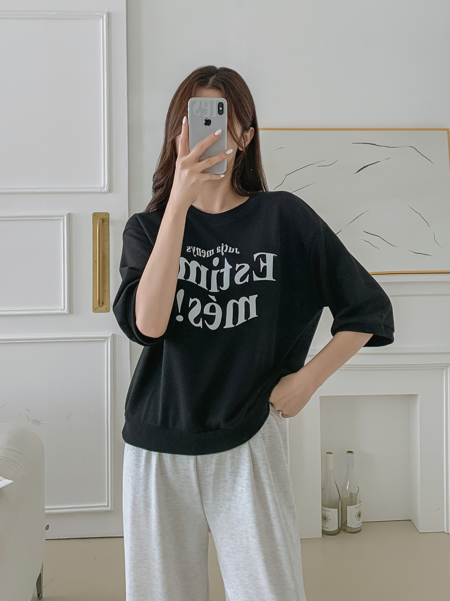 ラウンドネック半袖プリントTシャツスウェット | 詳細画像15