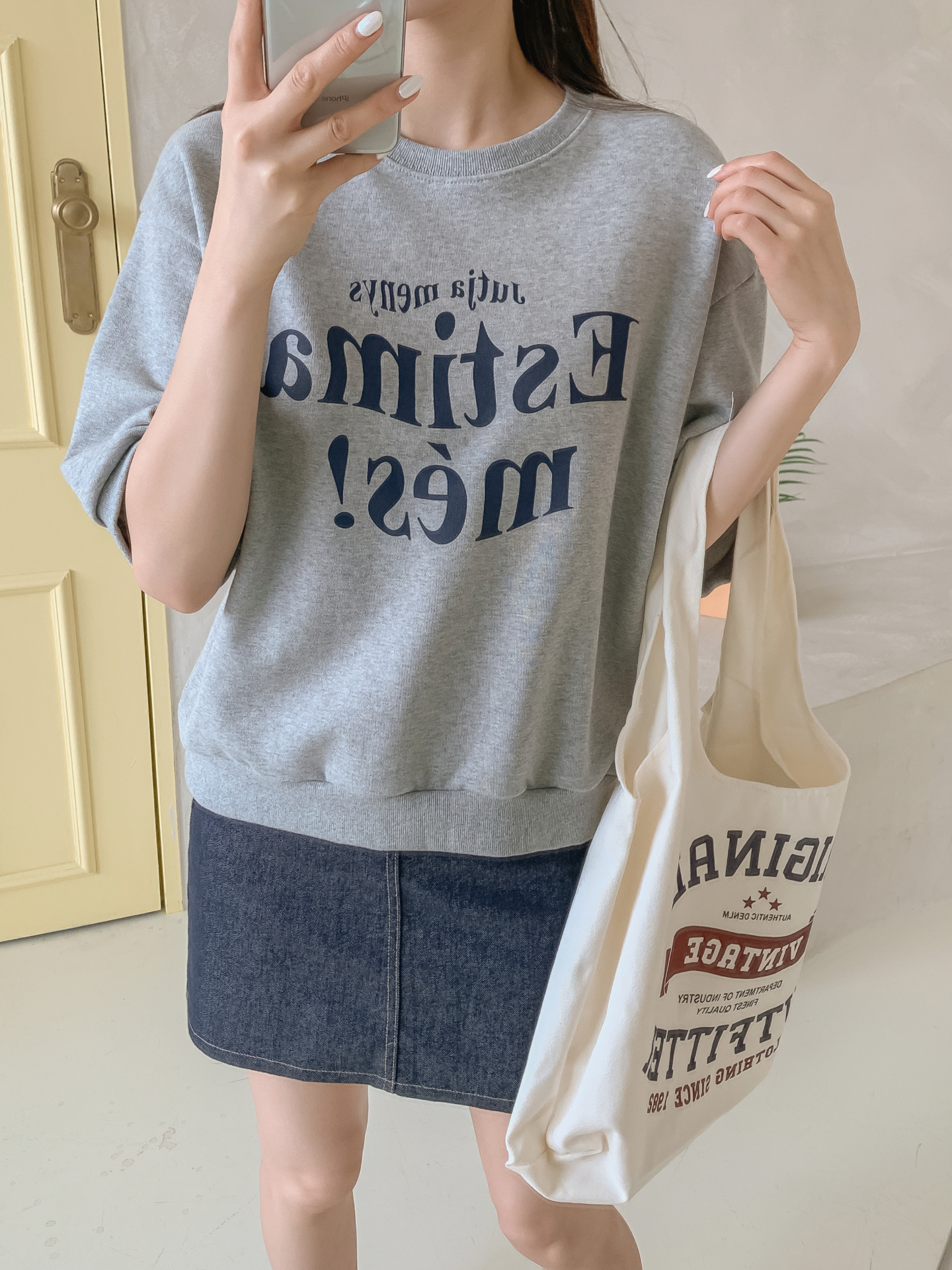 ラウンドネック半袖プリントTシャツスウェット | 詳細画像30