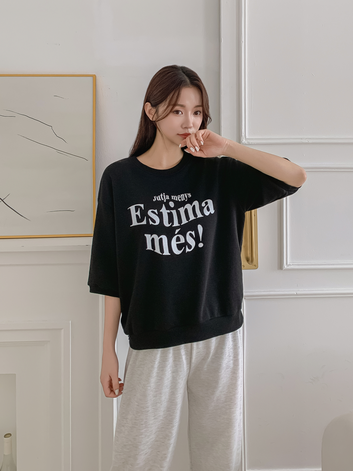 ラウンドネック半袖プリントTシャツスウェット | 詳細画像2