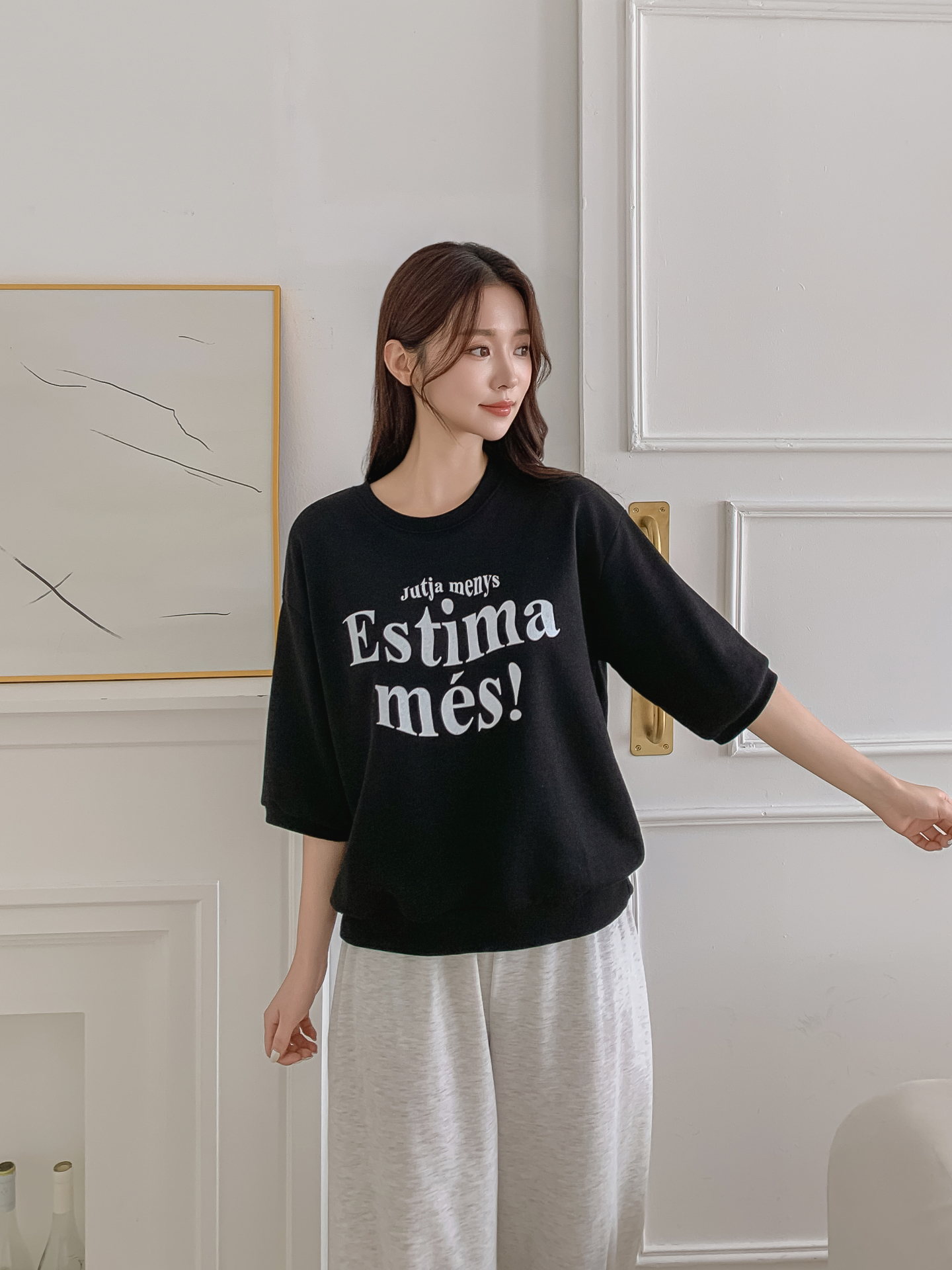 ラウンドネック半袖プリントTシャツスウェット | 詳細画像13