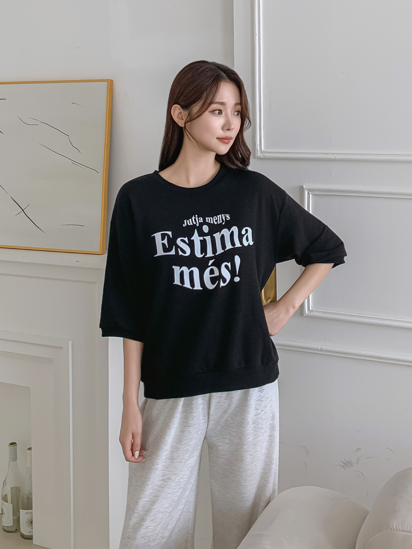 ラウンドネック半袖プリントTシャツスウェット | 詳細画像5