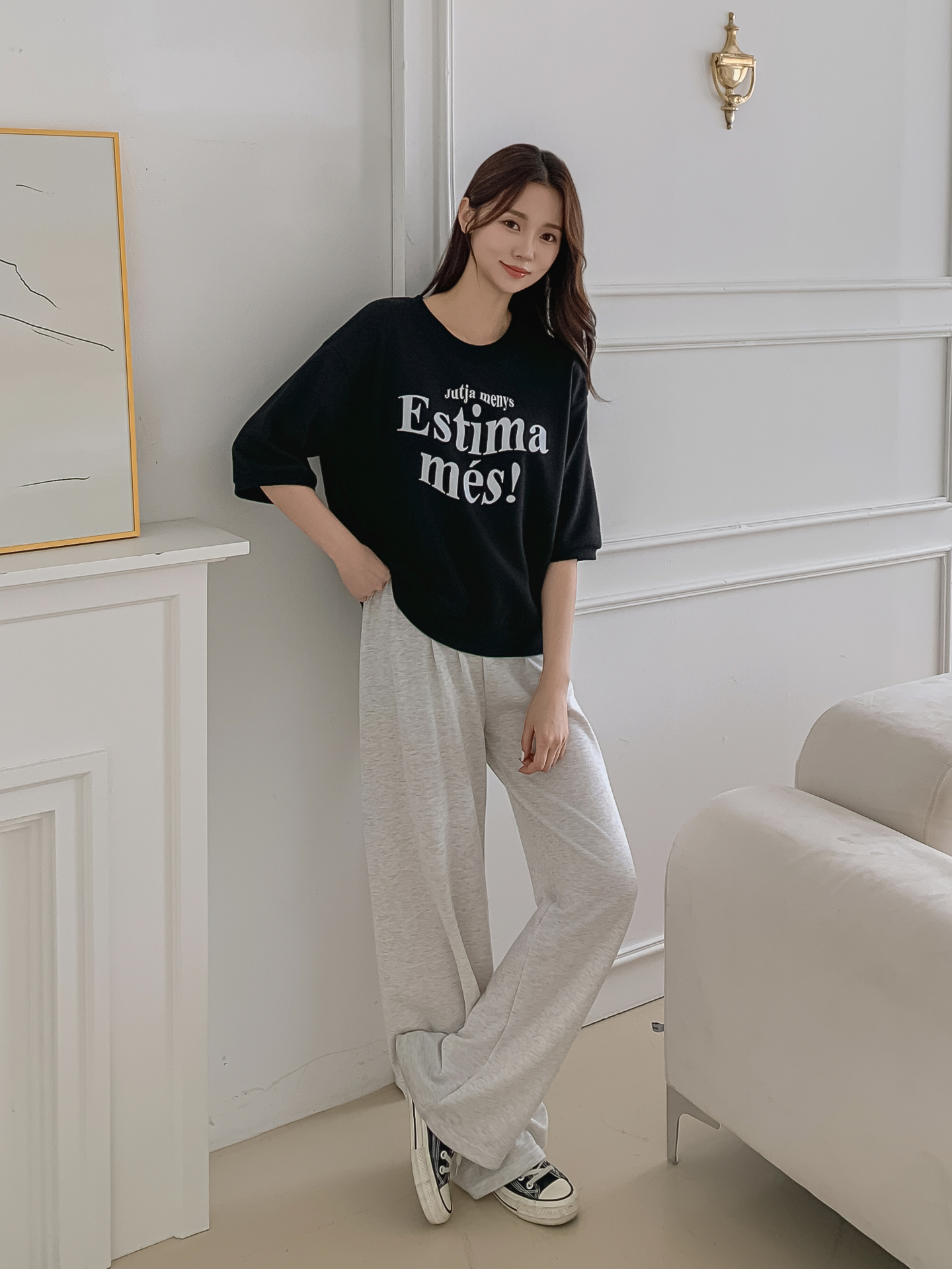 ラウンドネック半袖プリントTシャツスウェット | 詳細画像6