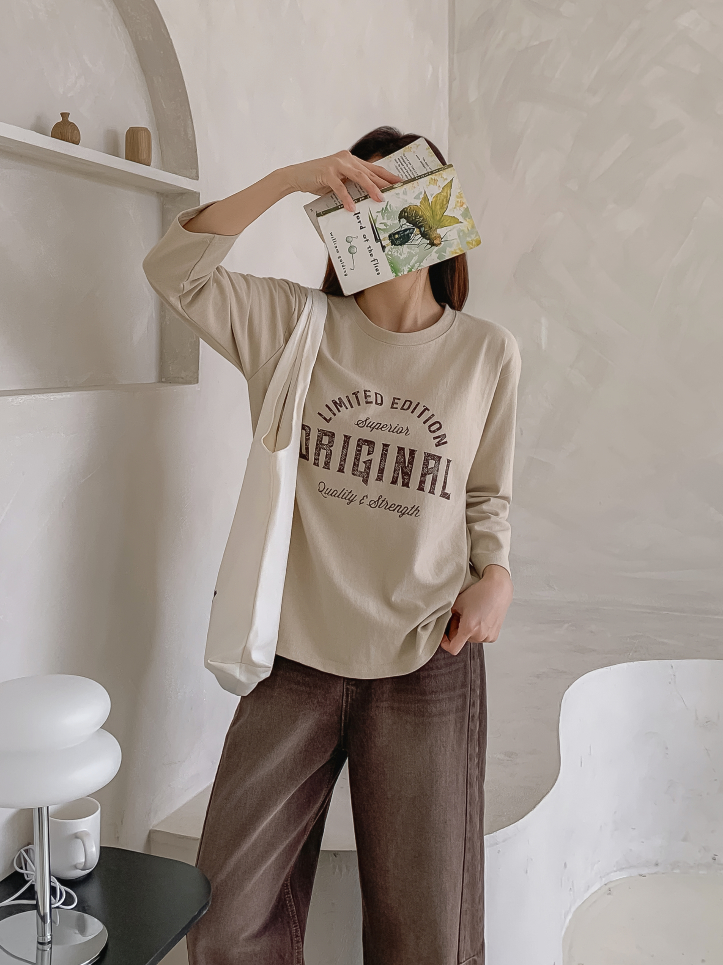 ラウンドネック長袖プリントTシャツ | 詳細画像24