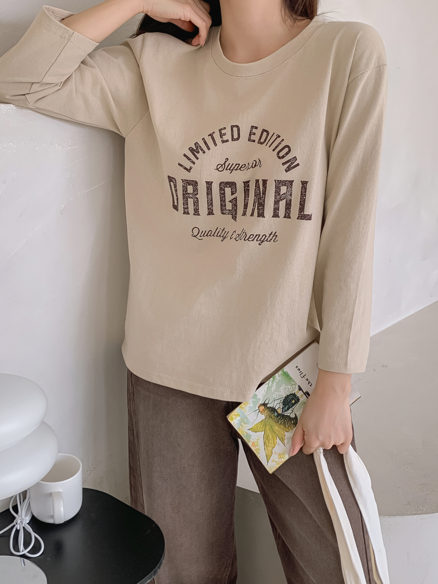 ラウンドネック長袖プリントTシャツ | 詳細画像25