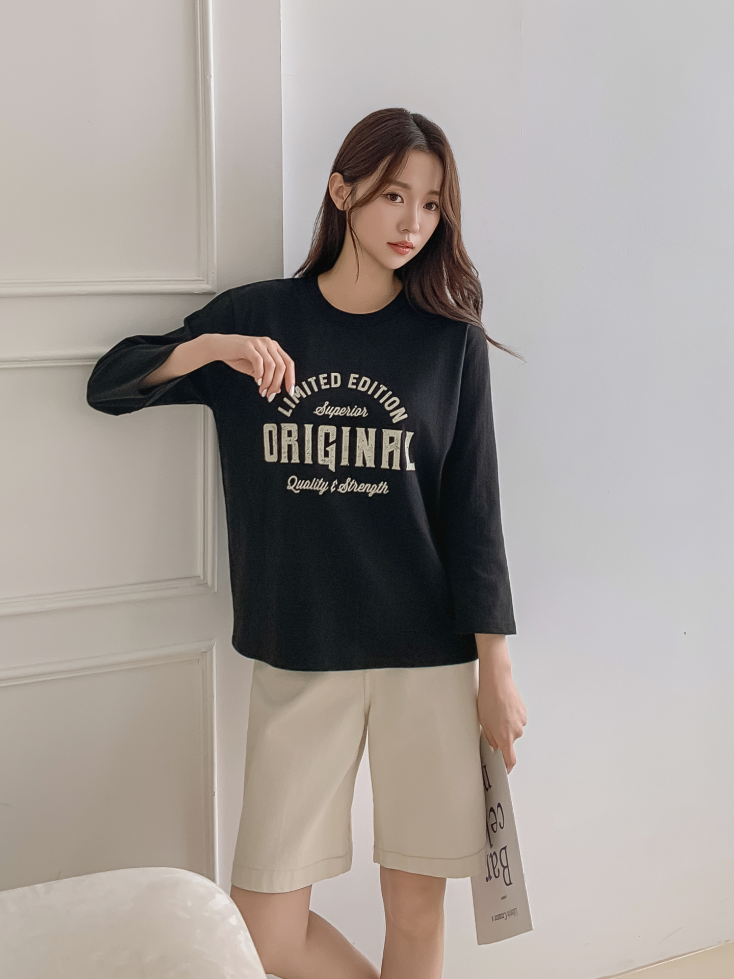ラウンドネック長袖プリントTシャツ | 詳細画像11