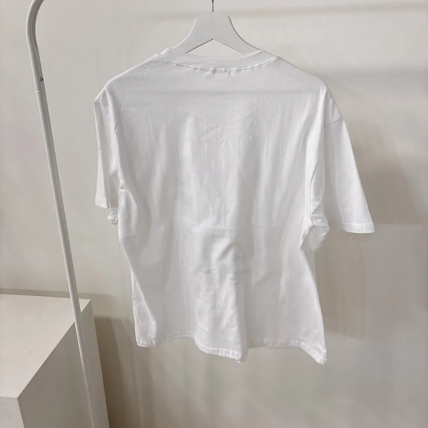 コットンラウンドネック半袖プリントTシャツ | mirangmirang | 詳細画像23