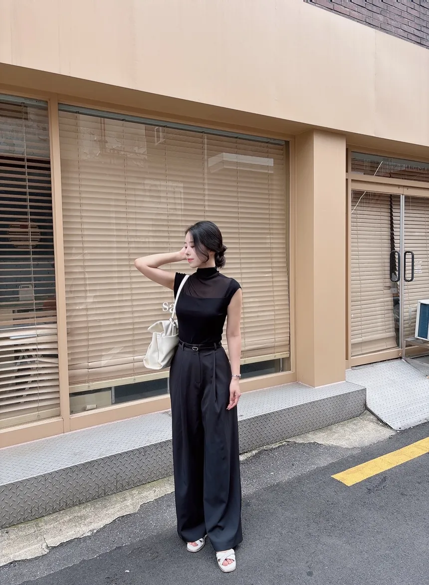 ベルト付ピンタックワイドパンツ | mirangmirang | 詳細画像27