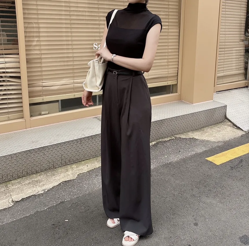 ベルト付ピンタックワイドパンツ | mirangmirang | 詳細画像29