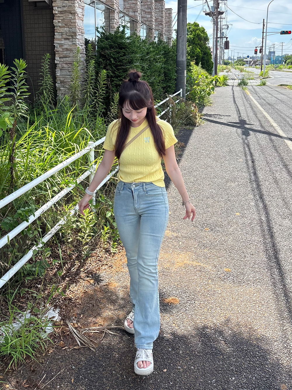 レースウォッシングフレアデニムパンツ | 詳細画像4