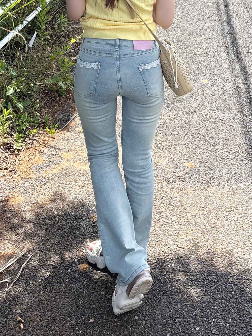 レースウォッシングフレアデニムパンツ | 詳細画像5