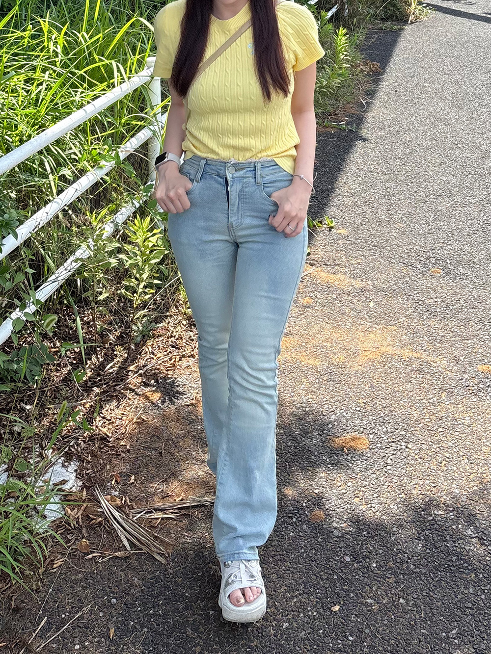 レースウォッシングフレアデニムパンツ | 詳細画像8