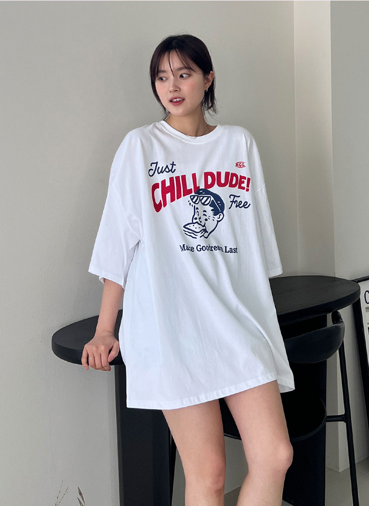 オーバーサイズボクシー半袖プリントTシャツ | レディースファッション