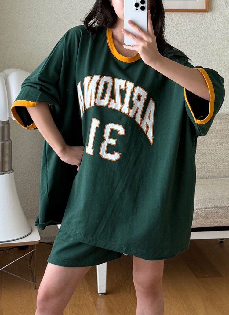 ドルマンボクシー半袖Tシャツショートパンツセットアップ | レディース