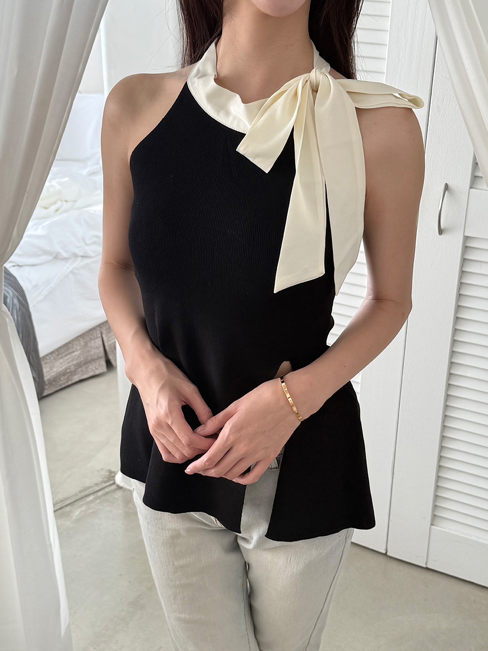 ホルターネックバイカラートップス | 詳細画像8