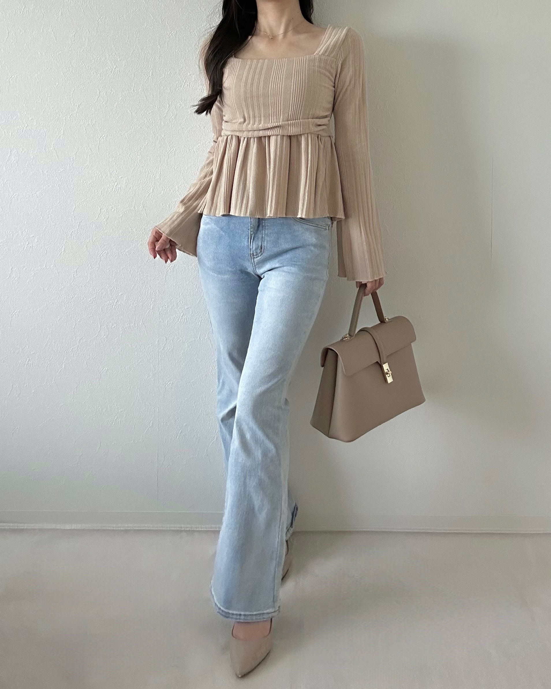 スクエアペプラムクロップドリブTシャツ | 詳細画像10