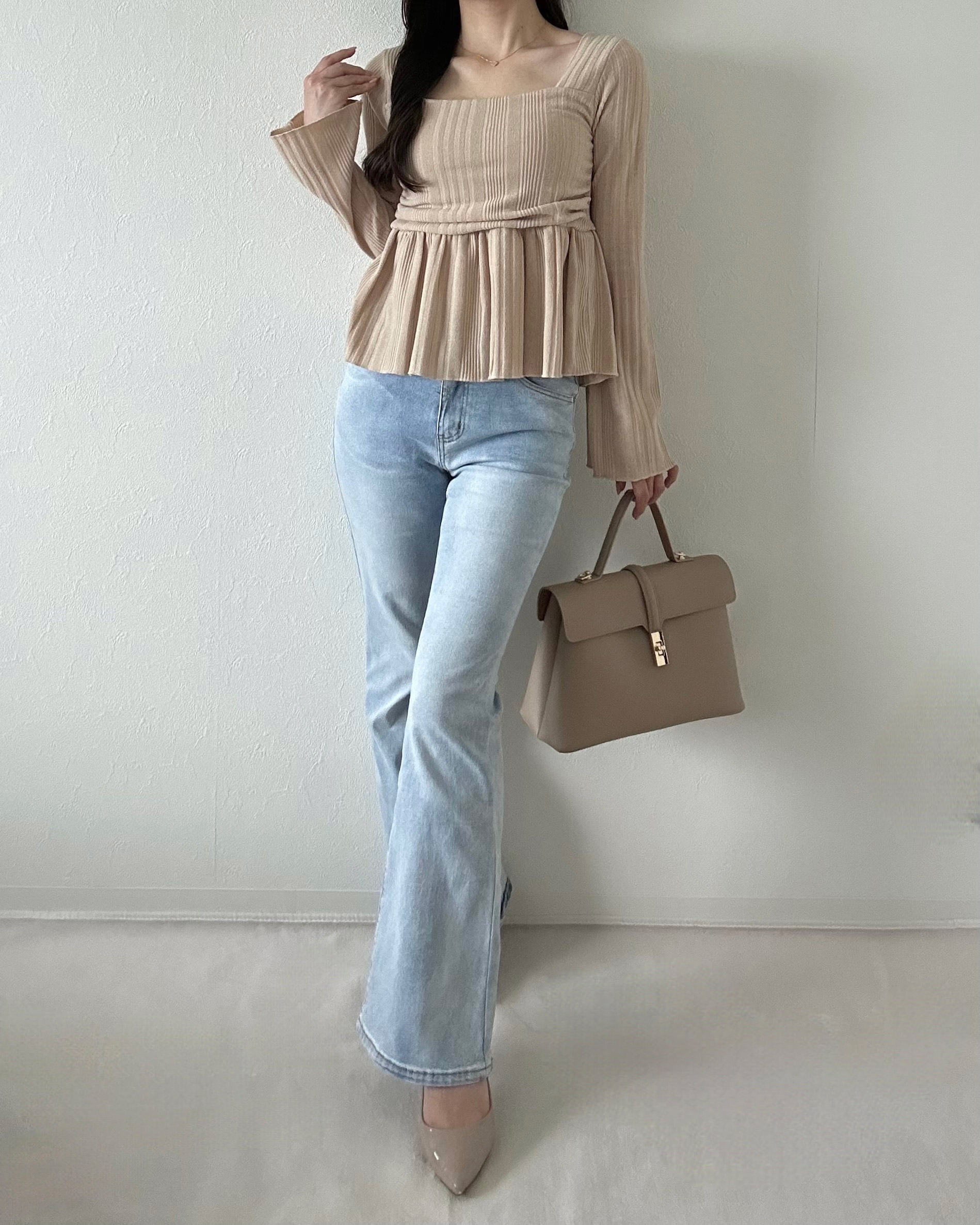 スクエアペプラムクロップドリブTシャツ | 詳細画像11